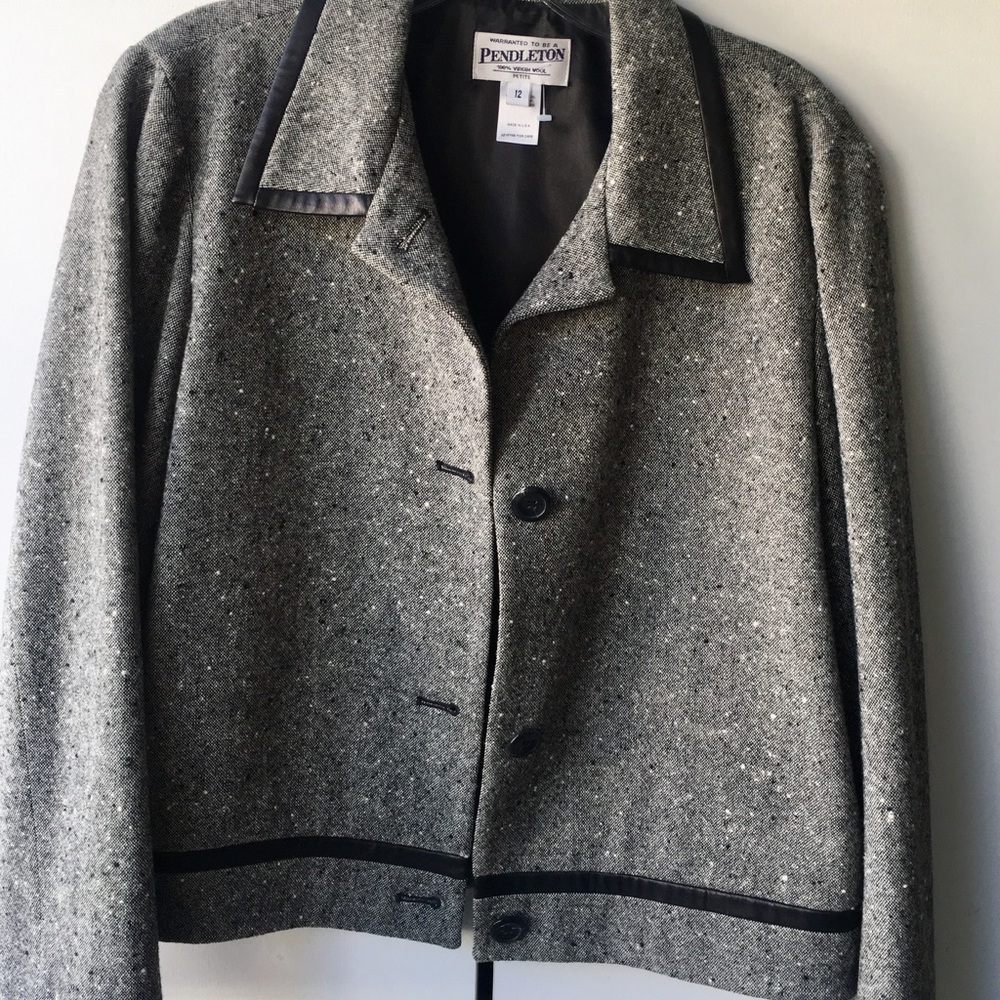 Vintage Pendleton wool skirt suit in grey